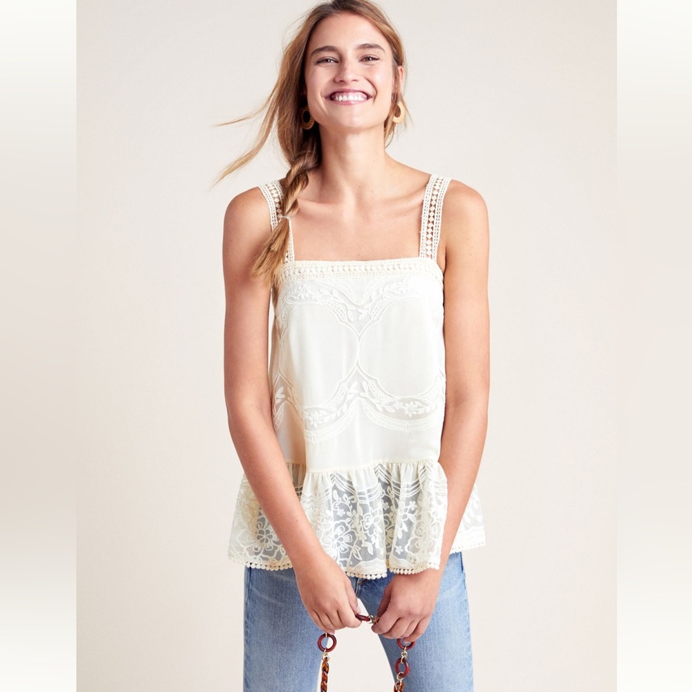 Anna Sui for Anthropologie Lace peplum top (m)